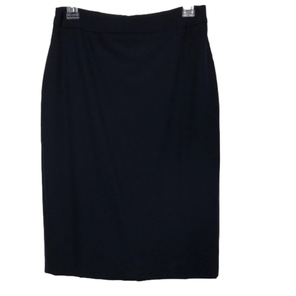 LANDS’ END - Classic Navy Blue Fully Lined Straight Midi Pencil Skirt - Size 2